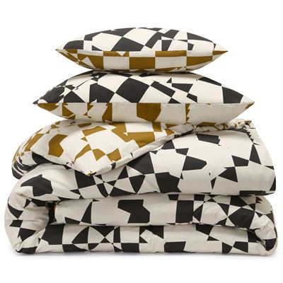 Linge de lit motif damiers - BECQUET CRÉATION