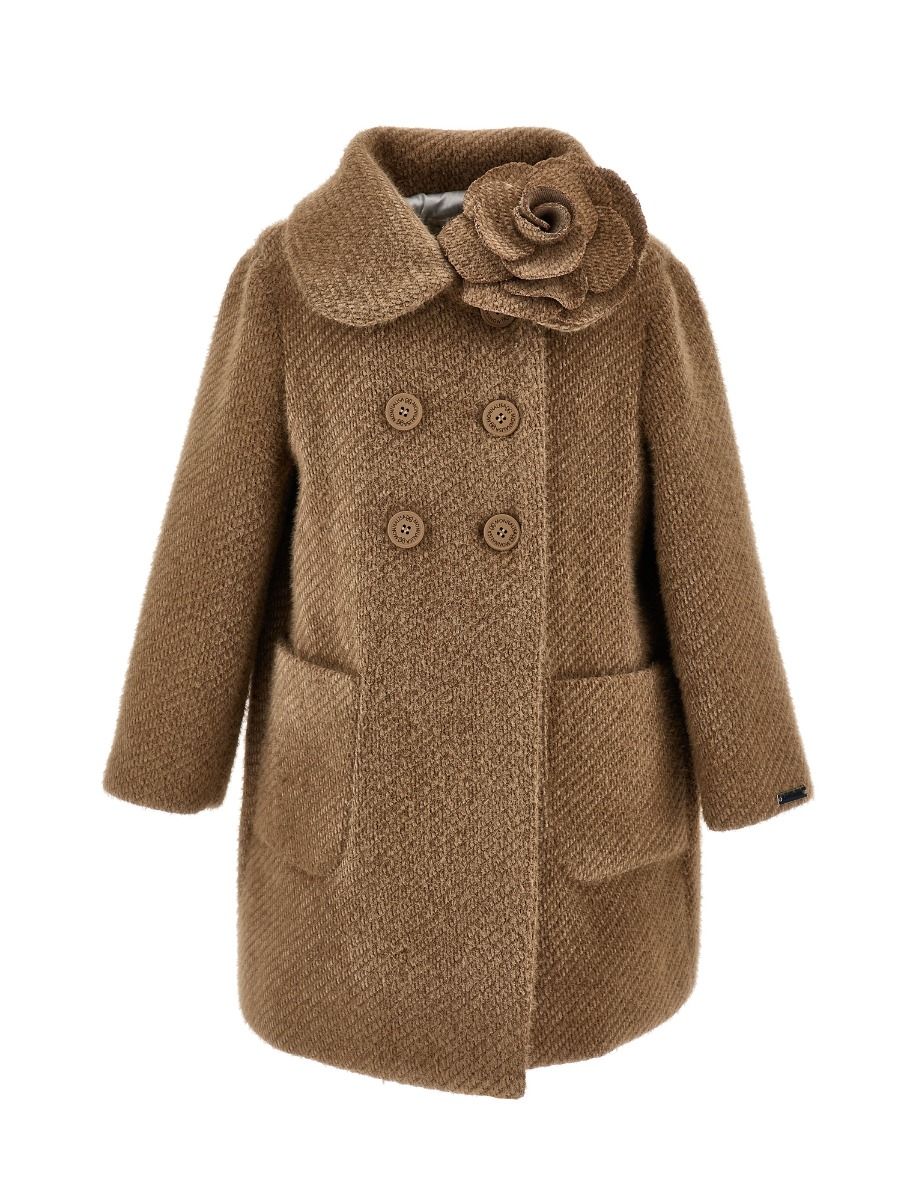 Monnalisa Double-breasted Flower Coat