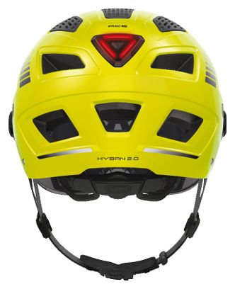 Casque Abus Hyban 2.0 Ace Velvet Jaune avec Visière Transparente