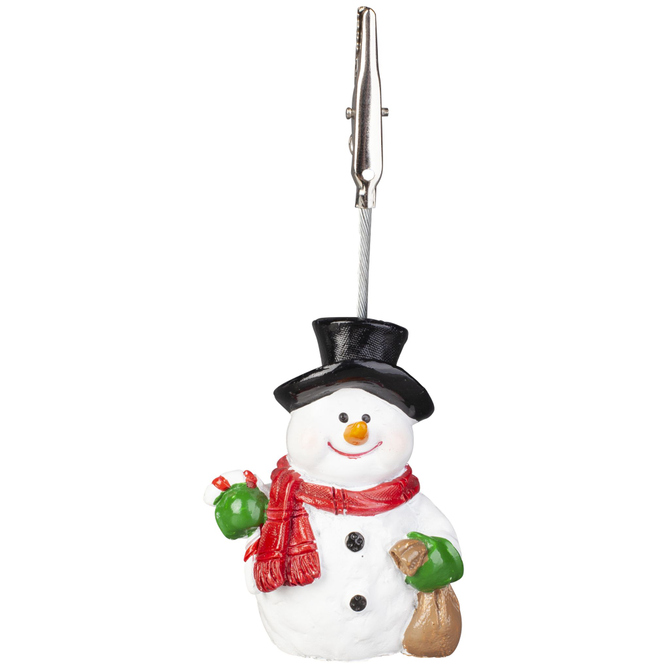 Notizhalter - Schneemann - aus Polyresin - ca. 6 cm