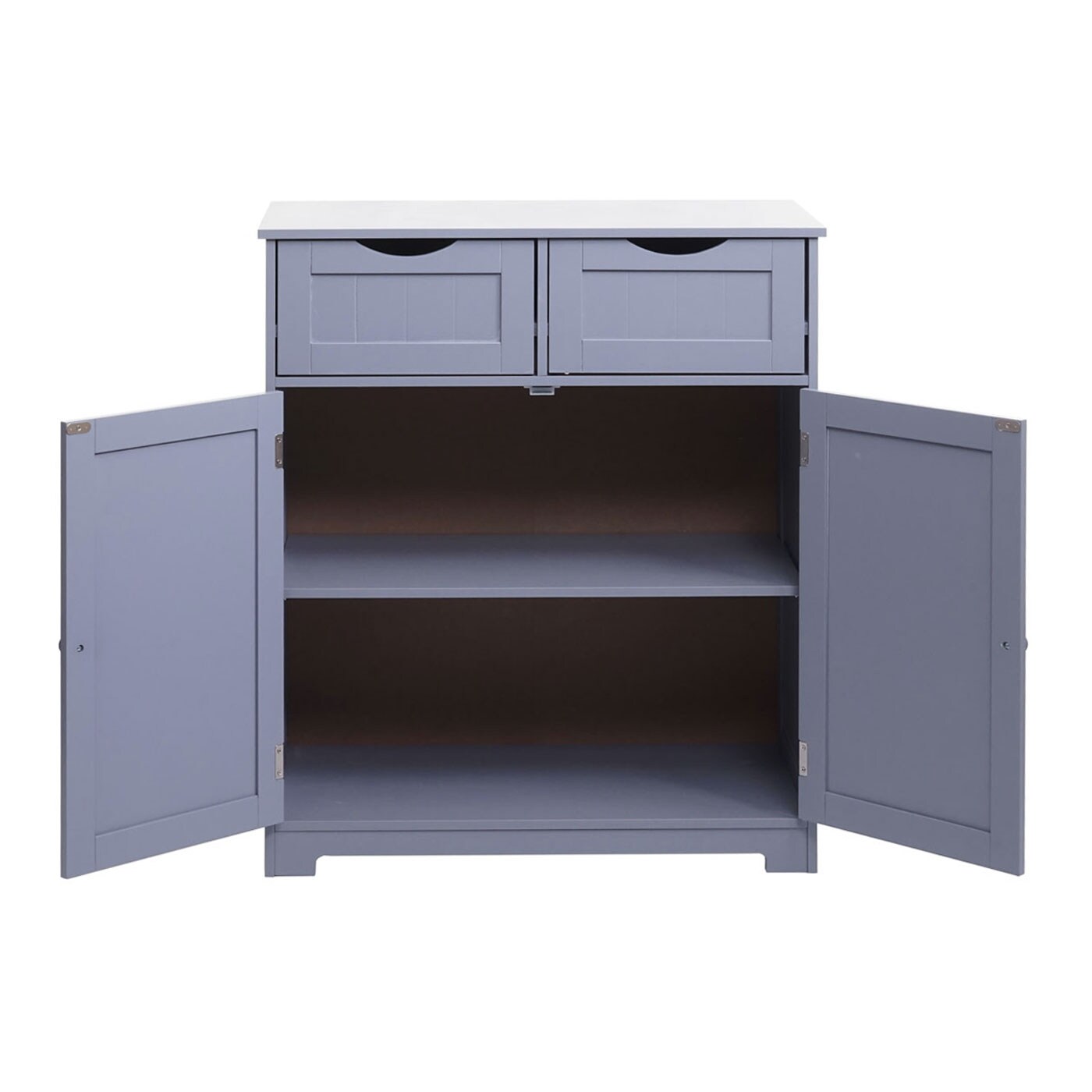 Kommode MCW-B65, Schubladenschrank Schrank, 2 Schubladen und 2 Türen 80x70x35cm ~ grau