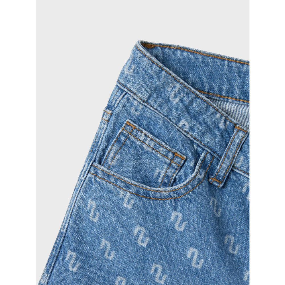 Køb Name It Medium Blue Denim Rose Wide Jeans