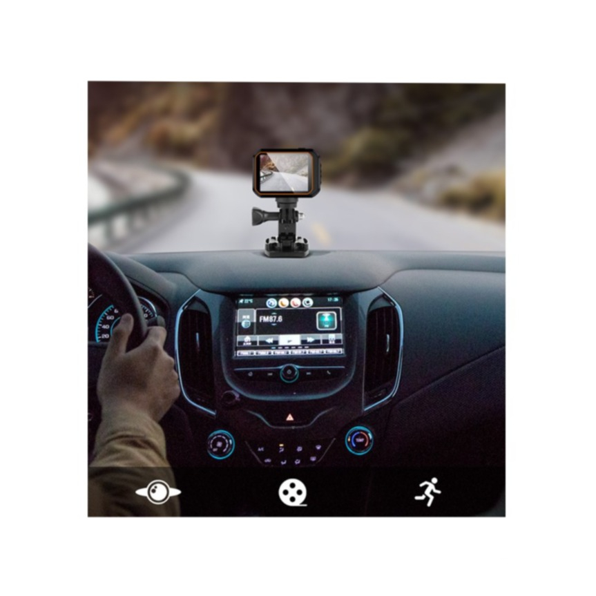 4K@60fps Ultra HD Action Cam WiFi Kamera 170° Weitwinkel 2“ IPS Display Micro SD Kartenslot und Fernauslöser   Halterungen (IP44) - Schwarz