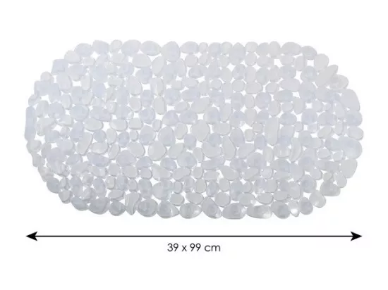Tapis Fond de baignoire PVC GALETS 39x99cm Transparent MSV
