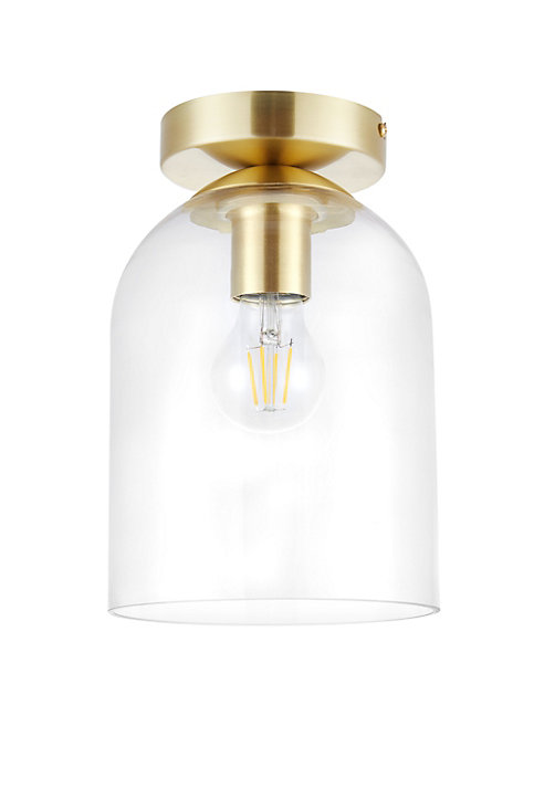 Plafonnier E14 28W GoodHome Thestias effet or H.26 x Ø17 cm