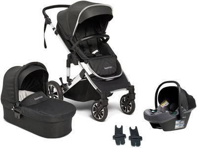 Beemoo Maxi 4 Duovogn Inkl. Beemoo Route i-Size Babybilstol, Black Silver/Mineral Grey
