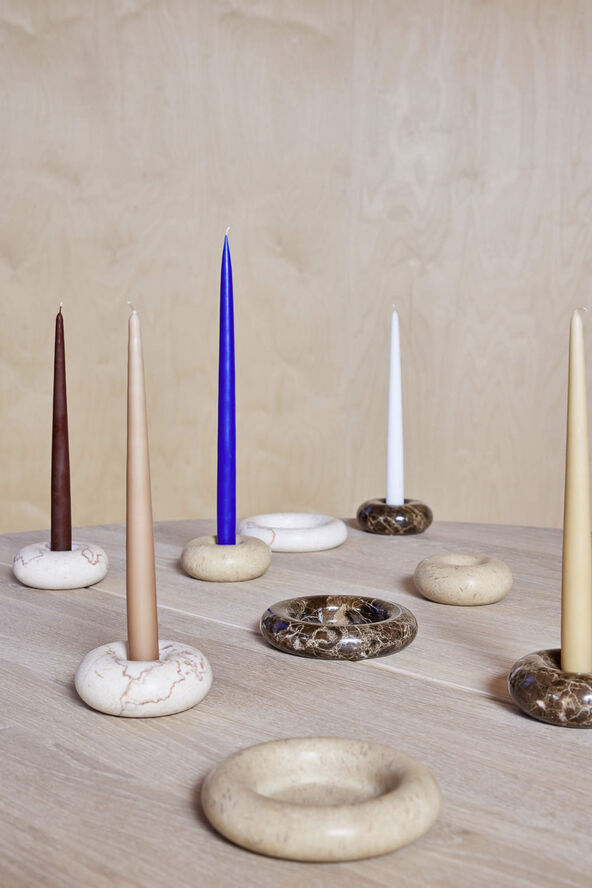 OYOY Living Design Savi Marble Candleholder - Small Beige