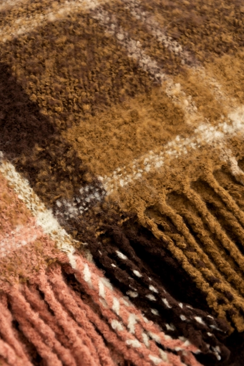 echarpe barbour tartan boucle scarf br91 chocolate tartan