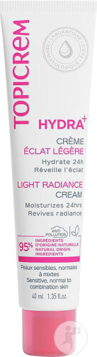 Topicrem Hydra+ Crème Hydratante Éclat Légère Peaux Sensibles/Normales À Mixtes Tube 40ml