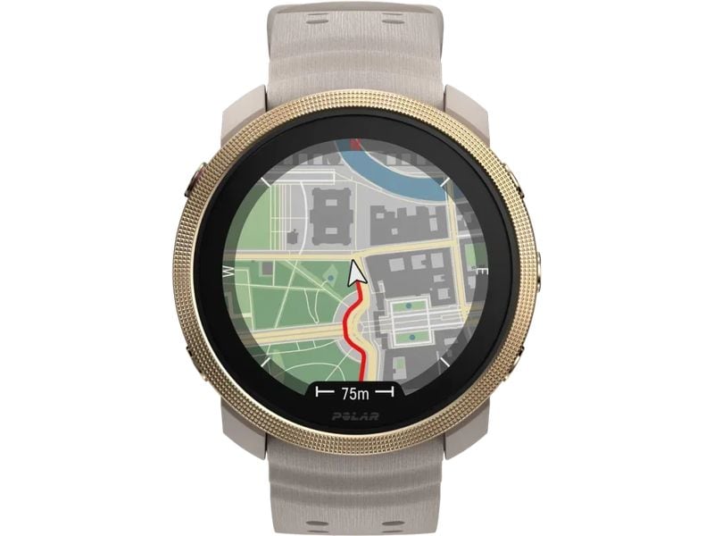 POLAR Sportuhr Vantage M3 Greige Sand Multisportuhr mit AMOLED Display