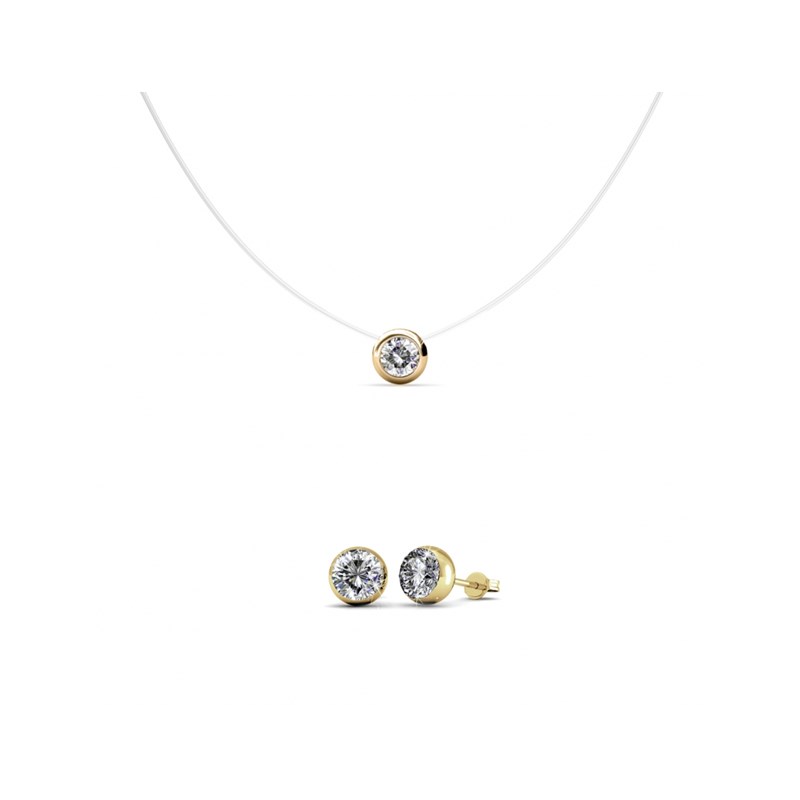 Parure et Coffret Moon - Doré et Cristal