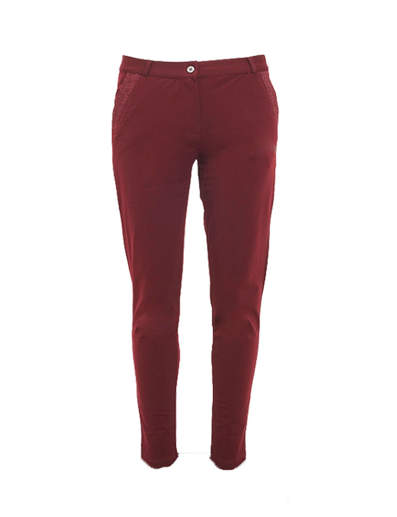 HBT BASICS - CHRISTINA PANTALON CITY SLIM BORDEAUX
