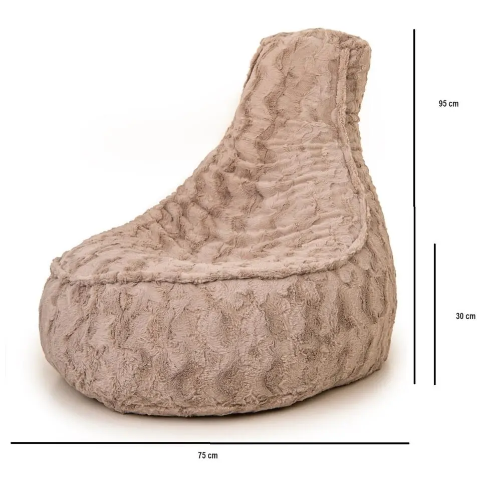 Parya Stoel Zitzak Bont - Zitzakfauteuil - Woonkamerzitzak - Beige - Senior