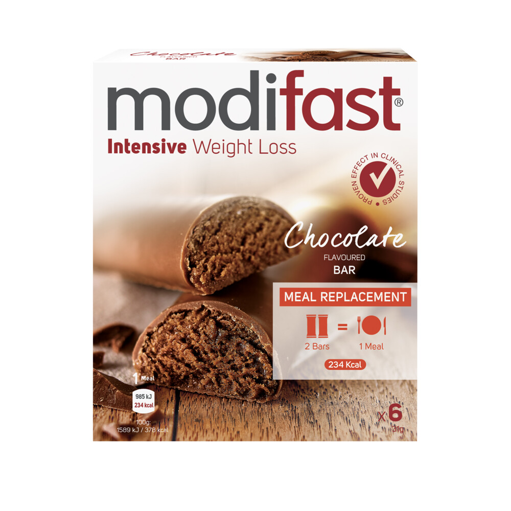 Modifast Intensive Reep Melk Chocolade6 x 31 gr