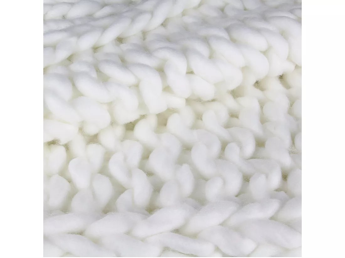 Plaid Grosse Maille Chunky Ecru 120x150cm