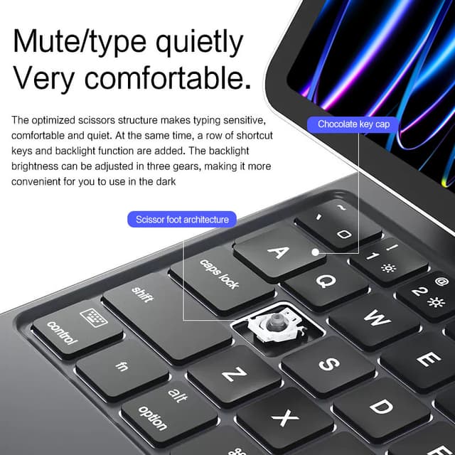 Beskyttende etui til iPad med Bluetooth-tastatur Mørkegrå iPad 10 10.9