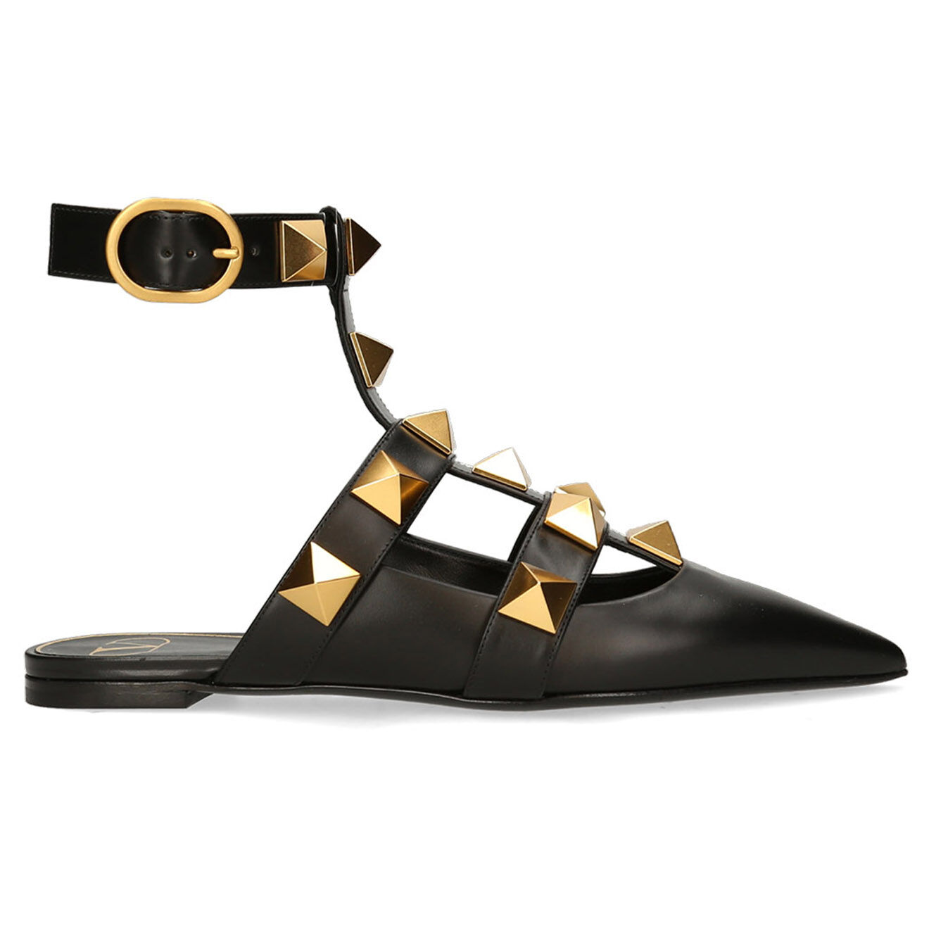 Valentino Ballerines en Cuir Roman Stud noires