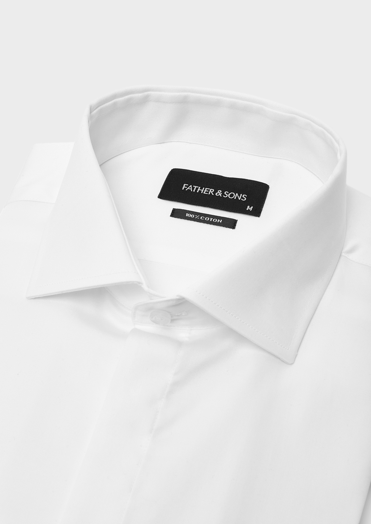 Chemise habillée Slim en coton sergé uni blanc