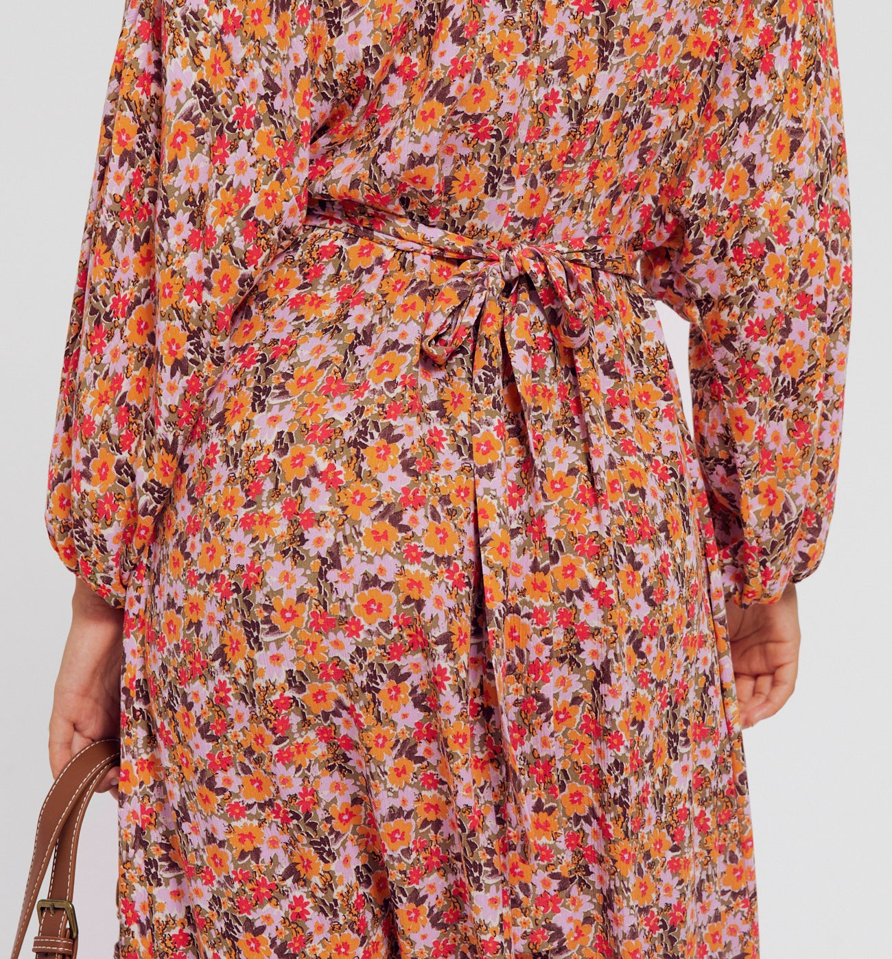 Robe à manches ballon Femme - Imprimé multicolore