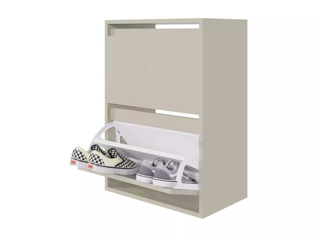 Meuble à chaussures 2 portes suspendu - 50 cm - grège - BEMMI