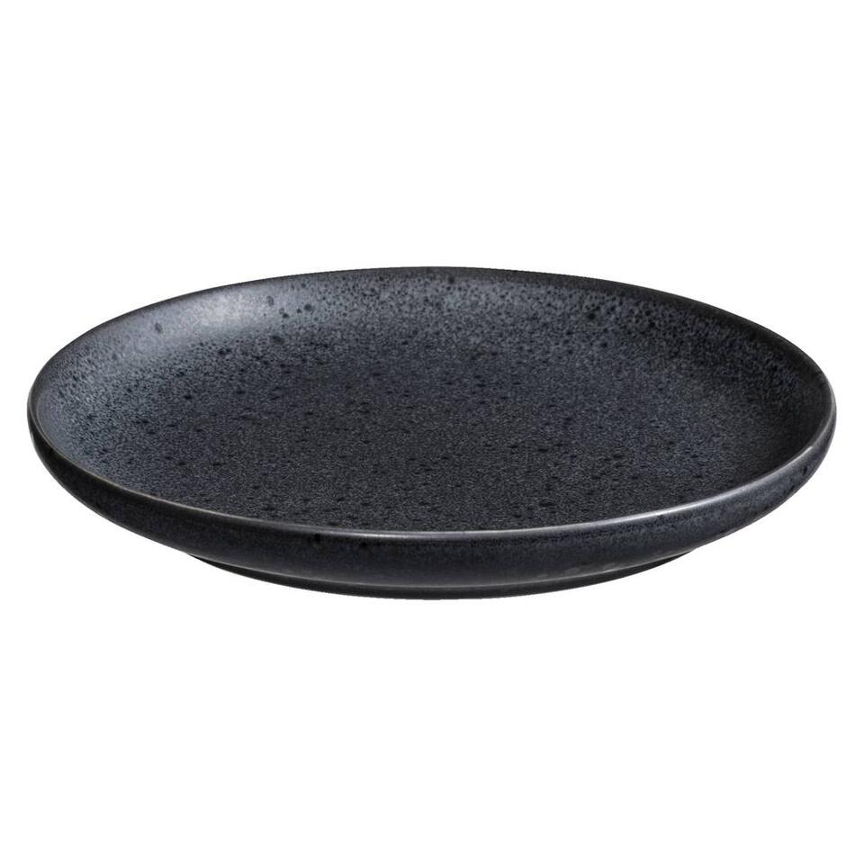 Gebaksbord Liz - zwart - stoneware - Ø16,2 cm