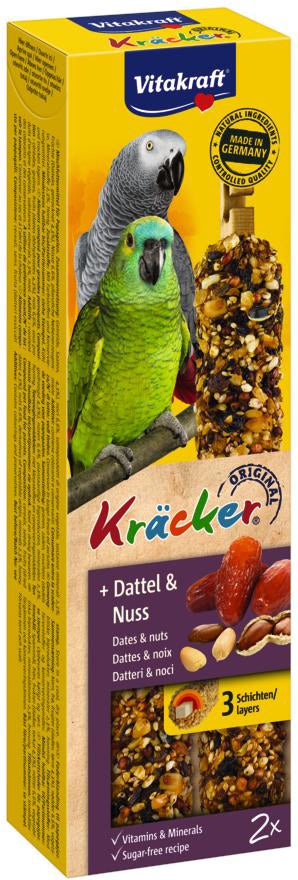 Vitakraft vogelsnack Kräcker papegaai dadel en noot 2 stuks