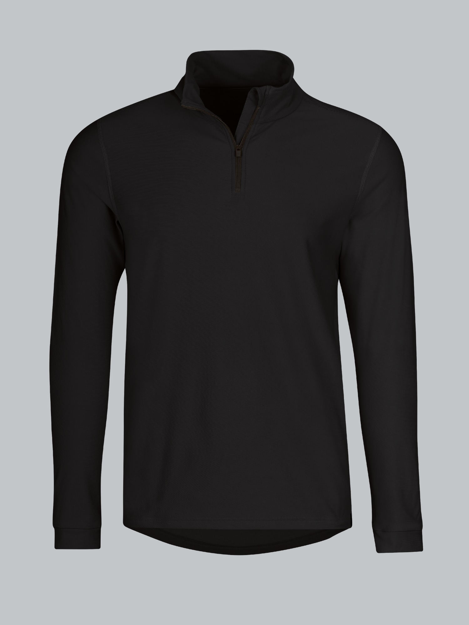 Langärmeliges Sportshirt mit Reißverschluss Schwarz