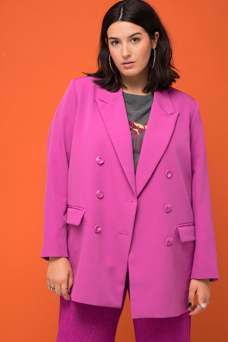 Blazer, Straight Fit, doppelreihig, Revers, Langarm