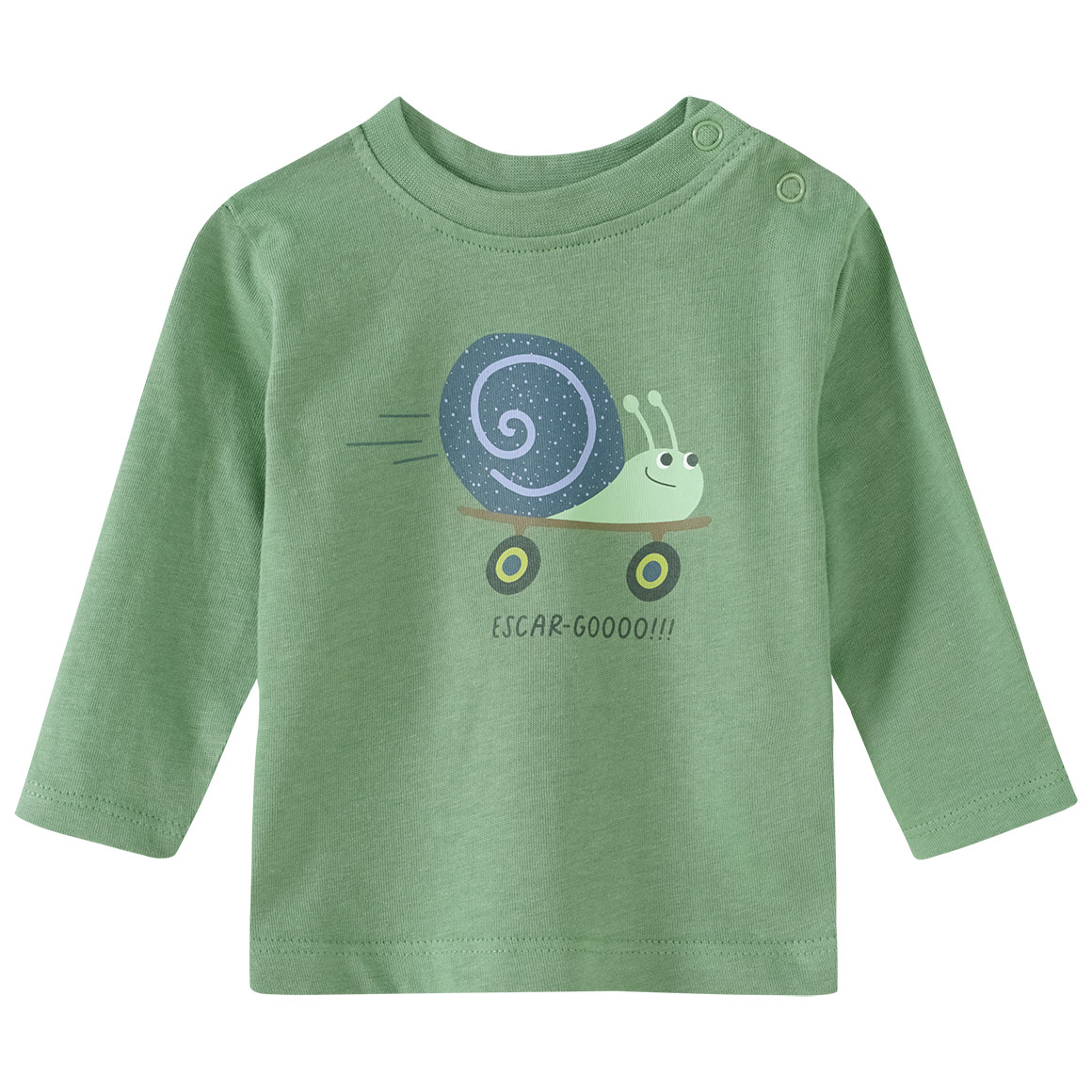 Topomini 2 Newborn Langarmshirts aus Bio-Baumwolle grün / creme