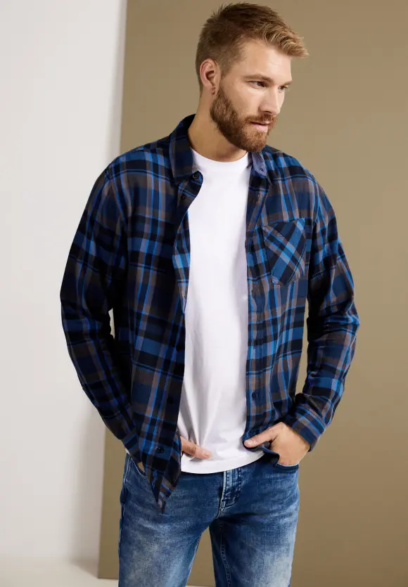 Hemd mit Karomuster - nightshadow blue