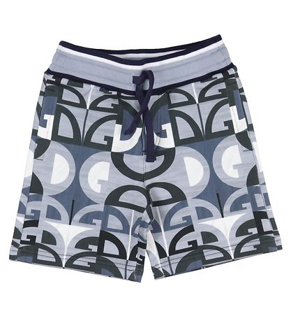 Dolce & Gabbana Sweatshorts - Gr?/Blå m. Logoer