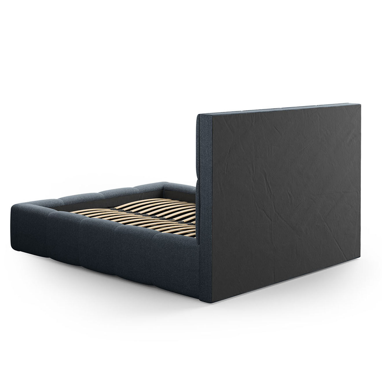 Maison Héritage Lit avec coffre de rangement Isa bleu foncé - 230x205x125 cm