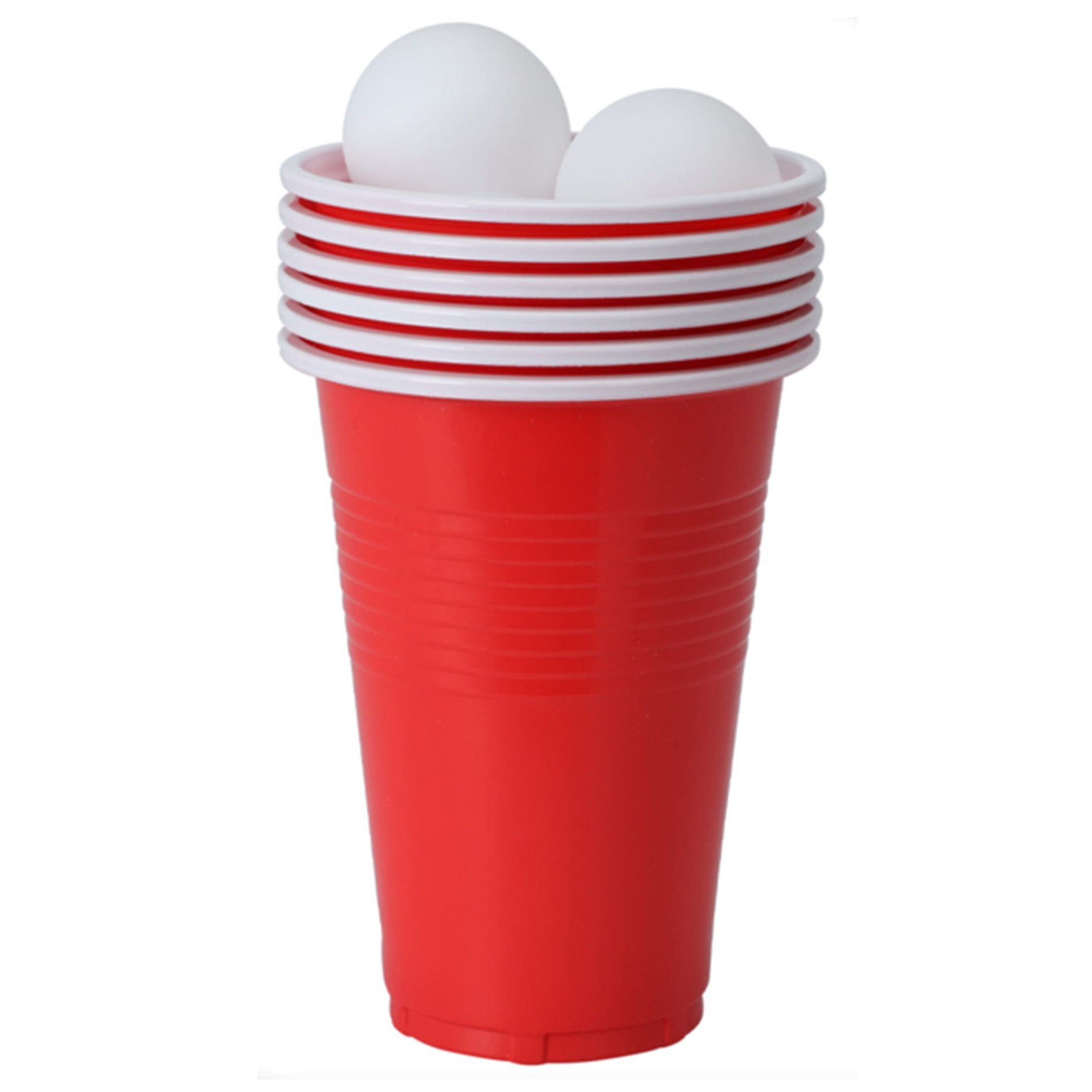 24-teiliges Bier-Pong-Spiel - rot-weiß