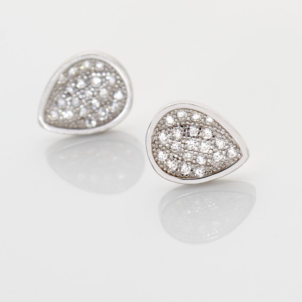 Boucles D'oreilles Puces Laouenan Argent Oxyde De Zirconium