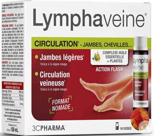 3C Pharma LymphaVeine Circulation Jambes/Chevilles 10 Monodoses