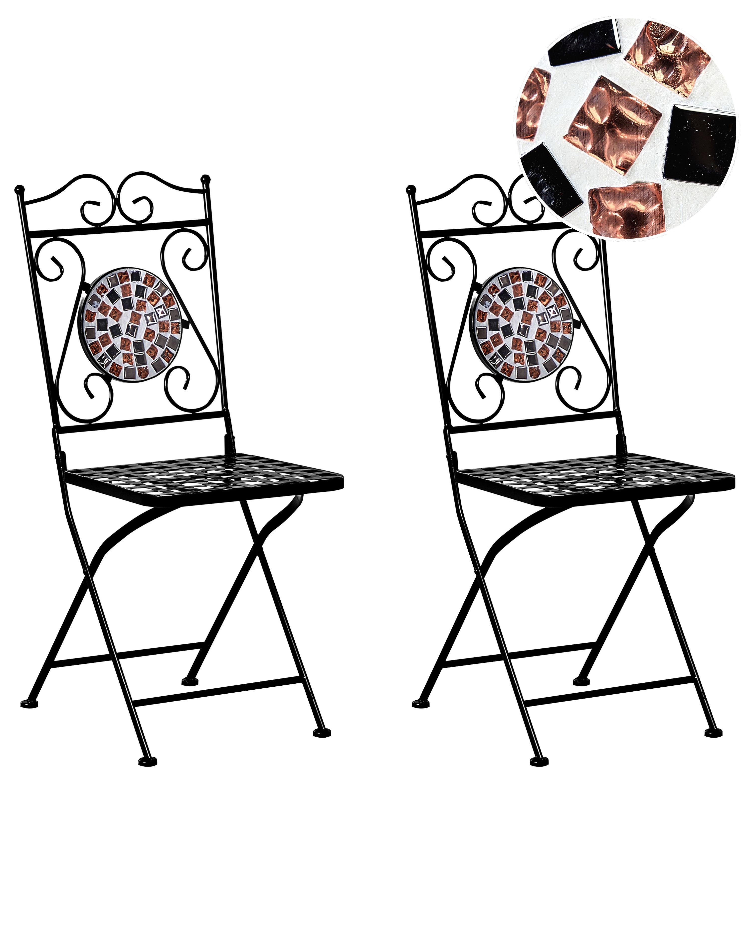 Set van 2 tuinstoelen CARPINO Metaal Zwart