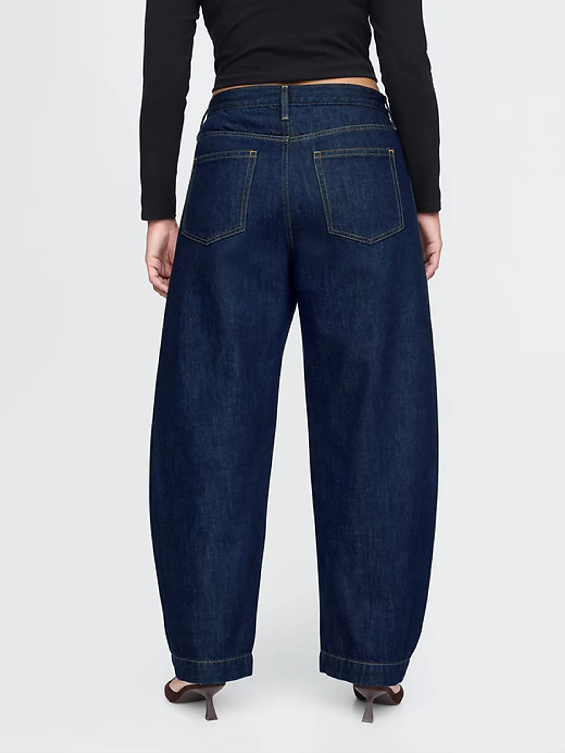Donker indigo - Gap jeans met hoge taille en toelopende pijpen