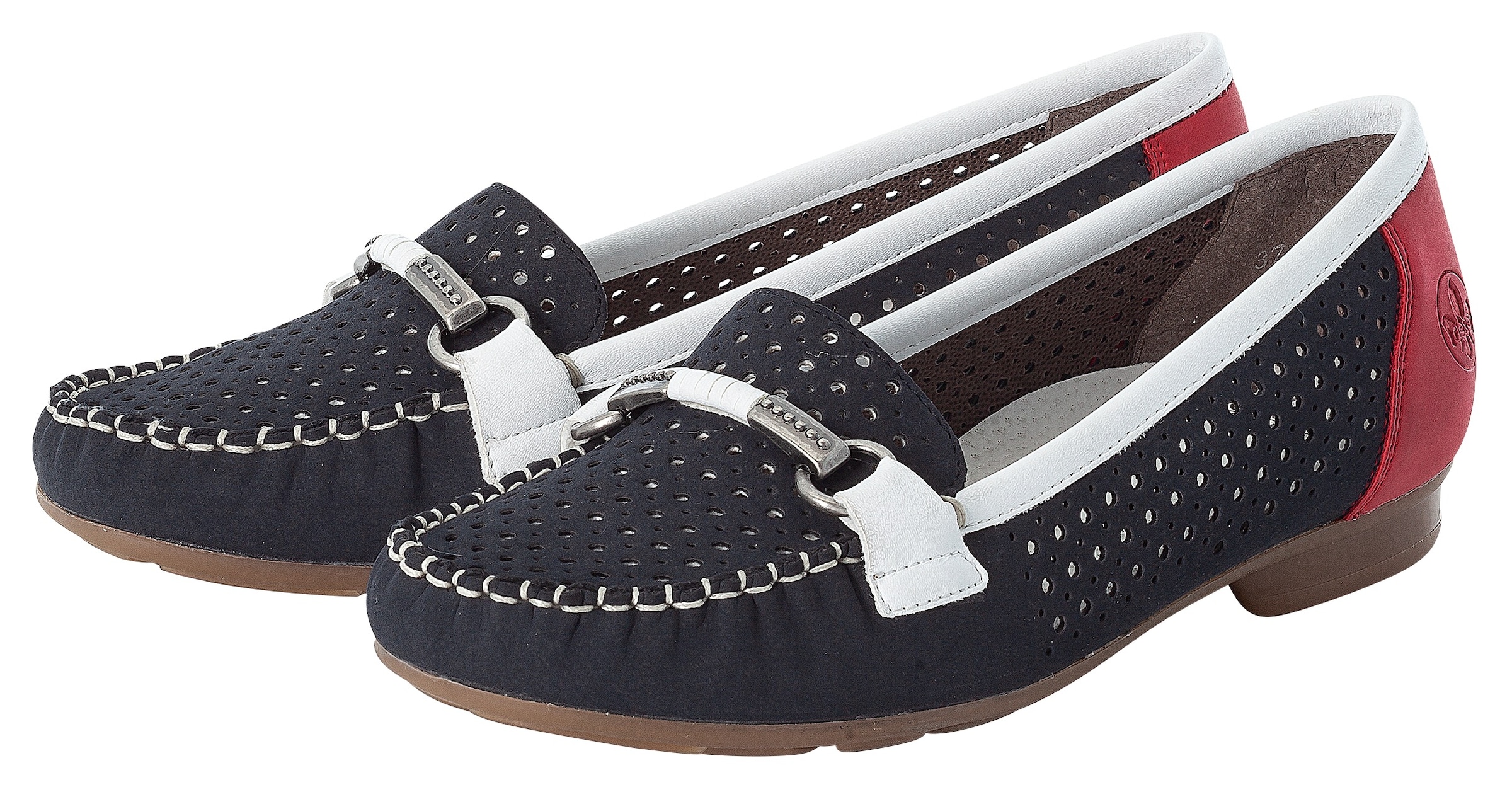 Rieker Mokassin  Slipper, Sommerschuh mit toller Schmuckspange