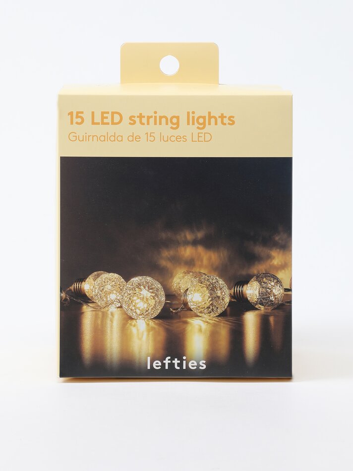 Cordão de luzes LED com 15 LEDs - Branco
