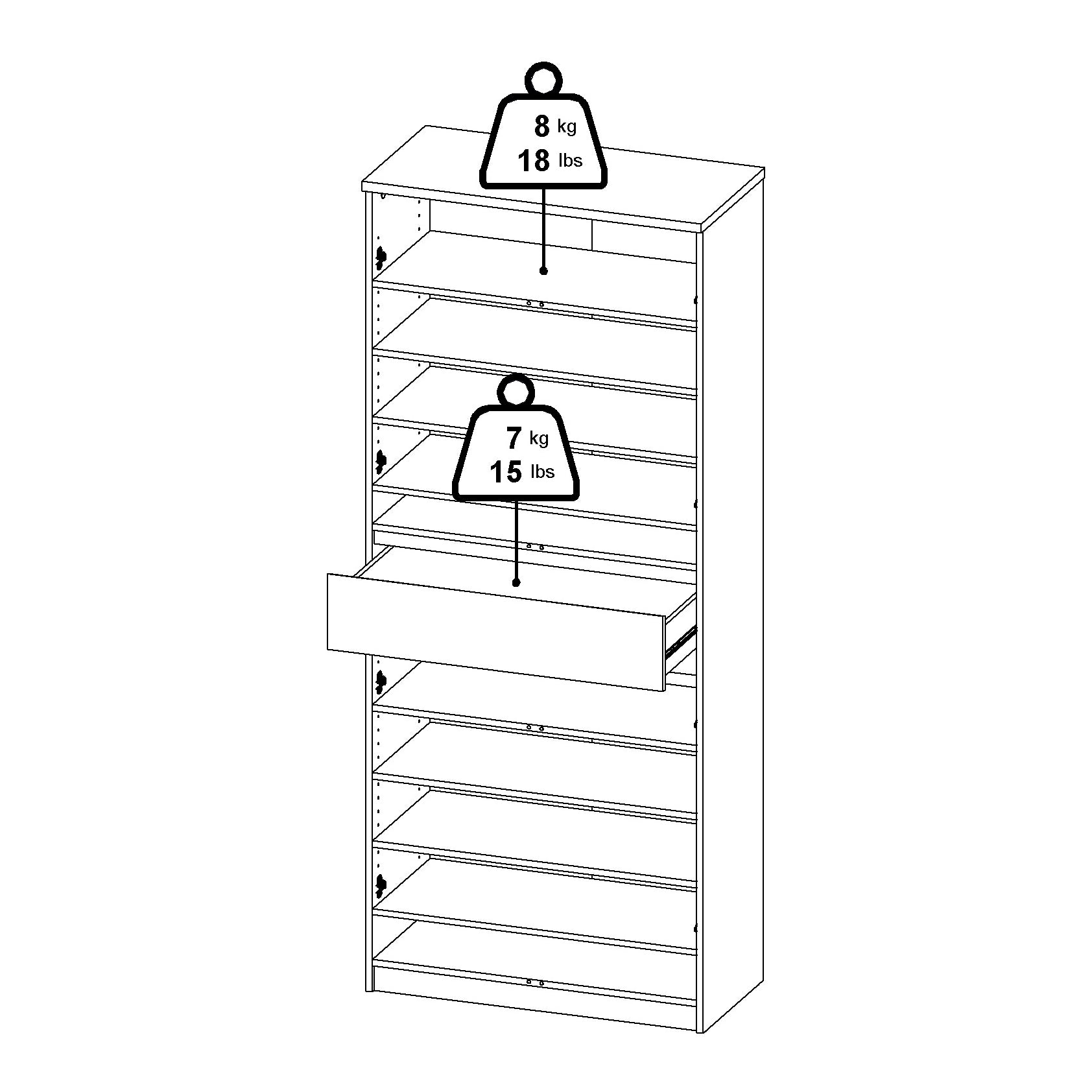 by fonQ basic Flip Wandkast - Zwart