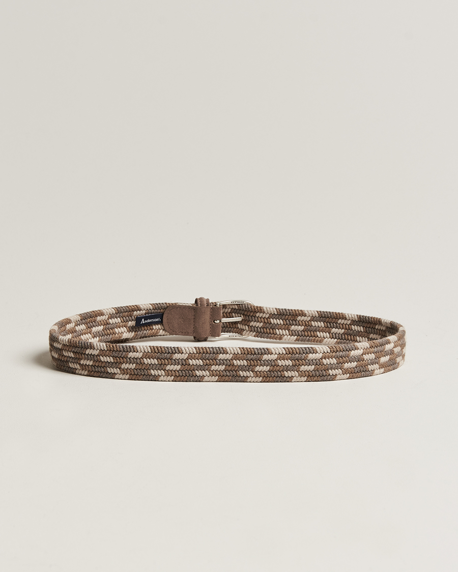 Anderson's Braided Wool Belt Multi Natural