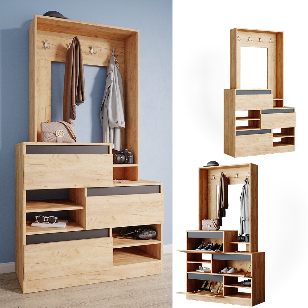 Flurgarderobe Schuhschrank Flurkommode Evia Flurmöbel Schuhregal Kommode Vicco