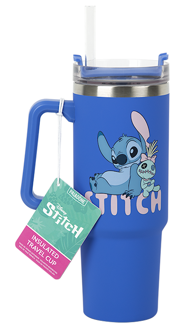 Stitch Blå 900 ml Isolert Kopp med Sugerør Paladone