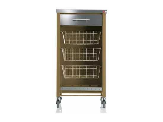 Desserte de cuisine plateau supérieur en Acier Inoxydable - couleur Sable, Inox - 93*48*34cm - CHELSEA