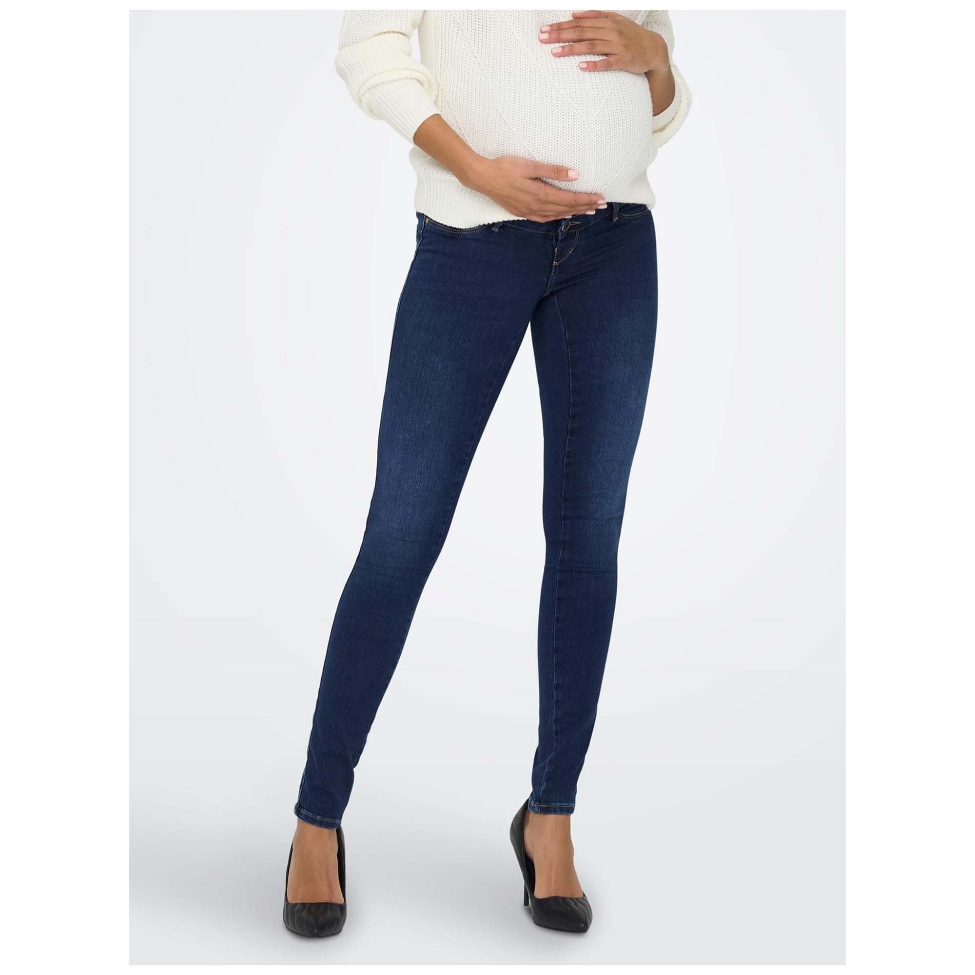 ONLY zwangerschapsjeans lang effen denim