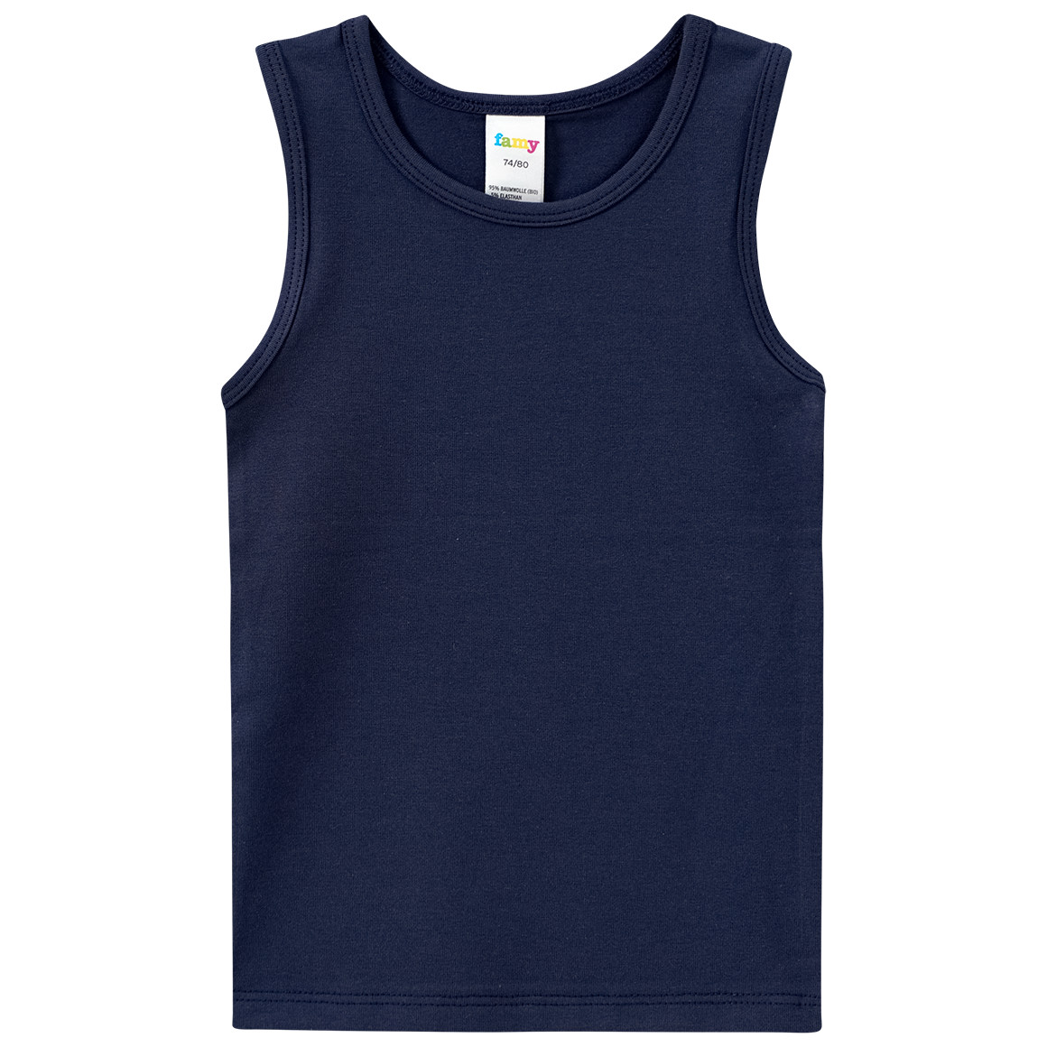 Topomini 2 Baby Unterhemden mit Bio-Baumwolle blau / dunkelblau