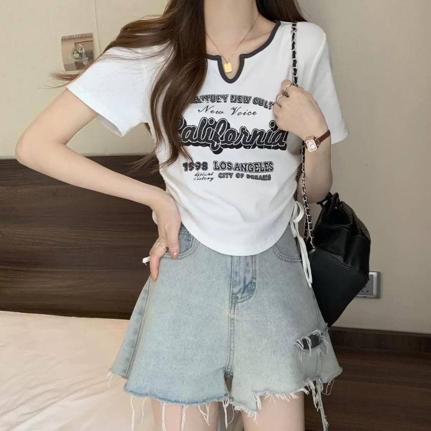 Leoom - T-shirt met korte mouwen en gekerfde letters