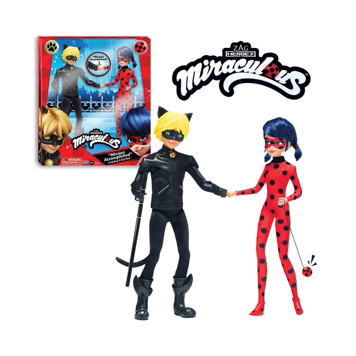 Poupées Miraculous Ladybug et Chat Noir 26 cm