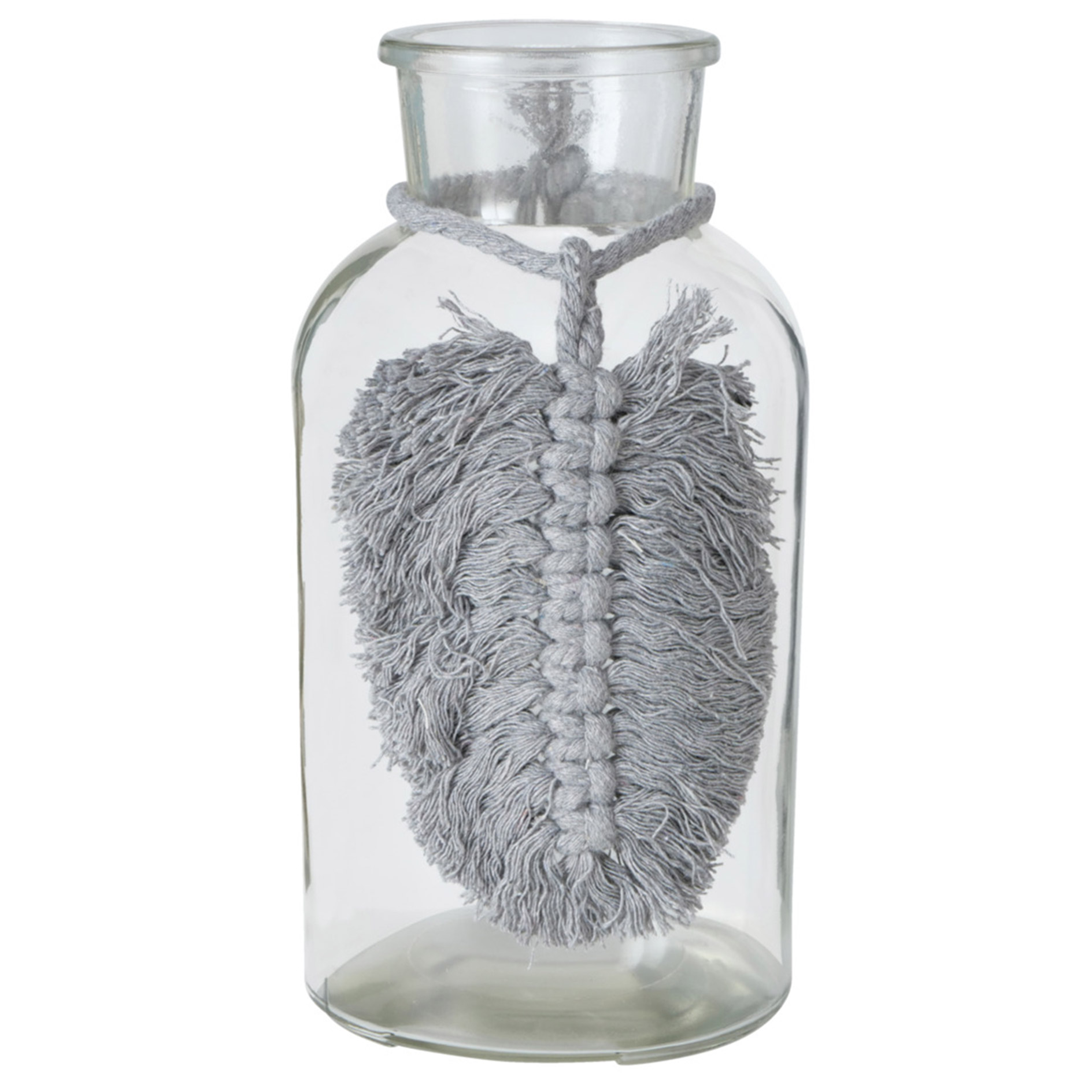 Vase - beige oder grau - Klarglas