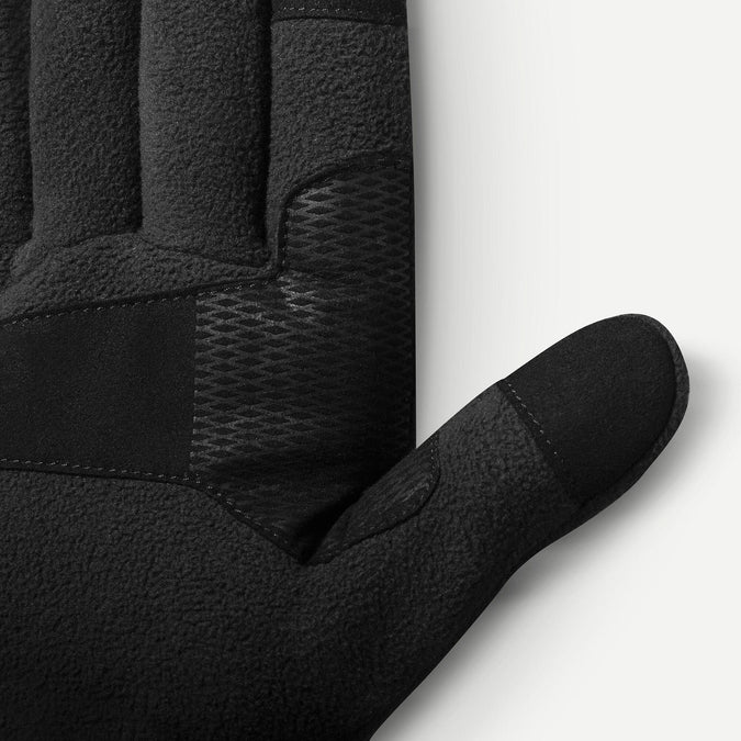 Decathlon Forclaz - Luvas de lã polar Forclaz para mochilão em montanha - MT500 Preto